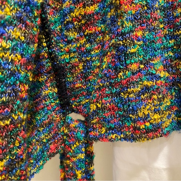 CACHE Multi-Colored Boucle Wrap-Around Sweater Cardigan Size XS - Picture 13 of 15